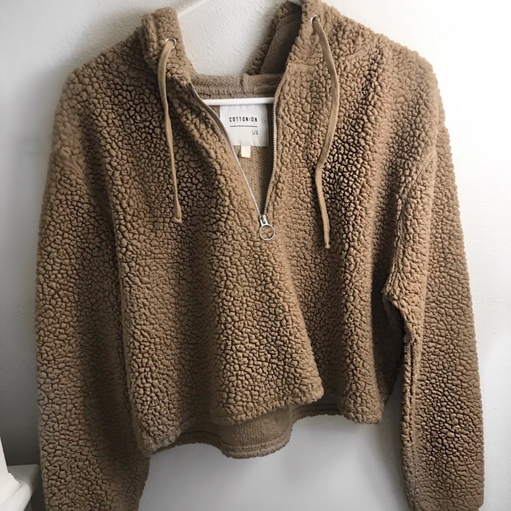 Cotton On Teddy cropped hoodie